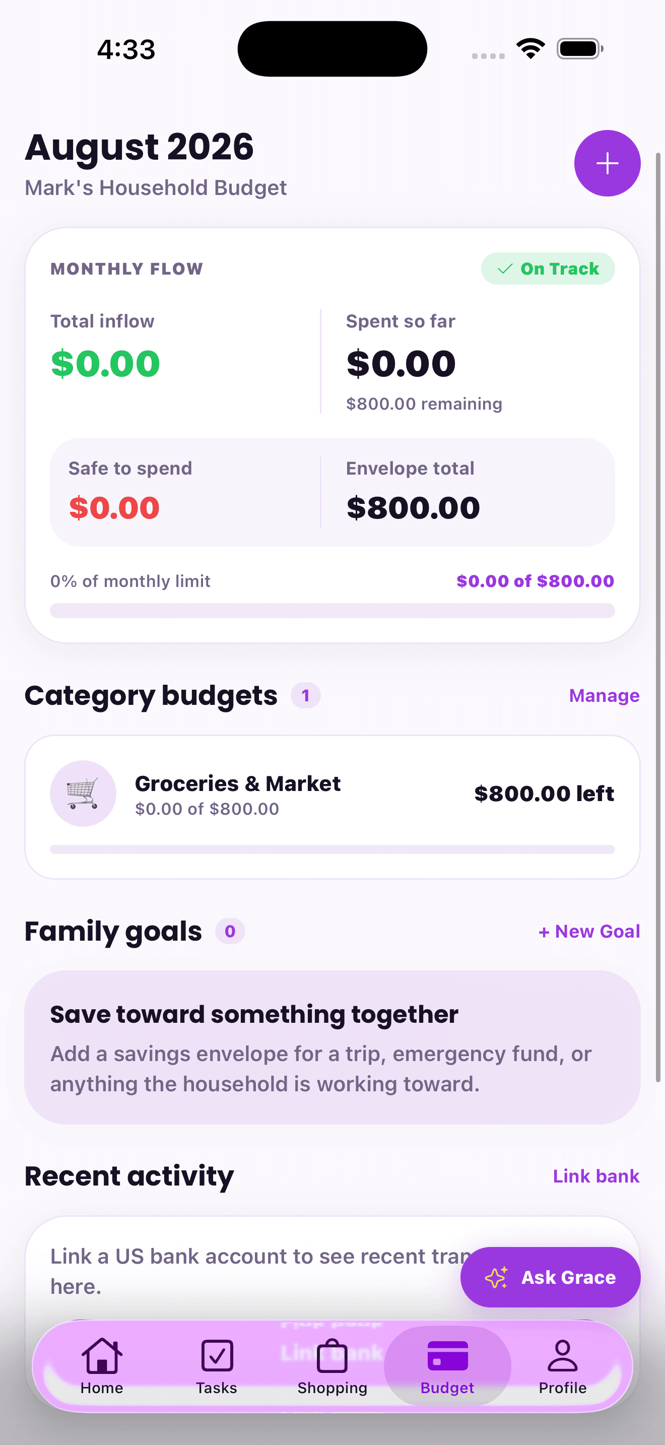 PawsomeList budget screen